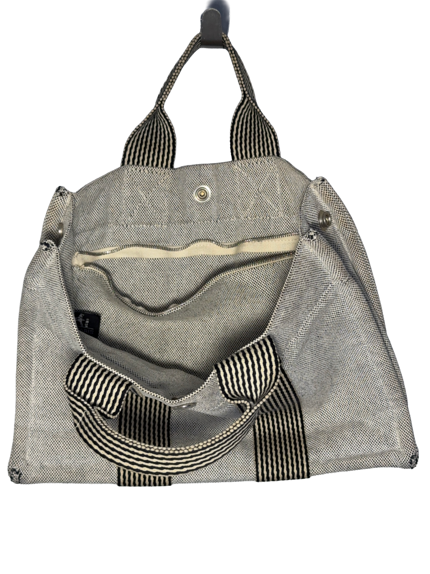 SAC CABAS HERMES TOTE BAG TOILE