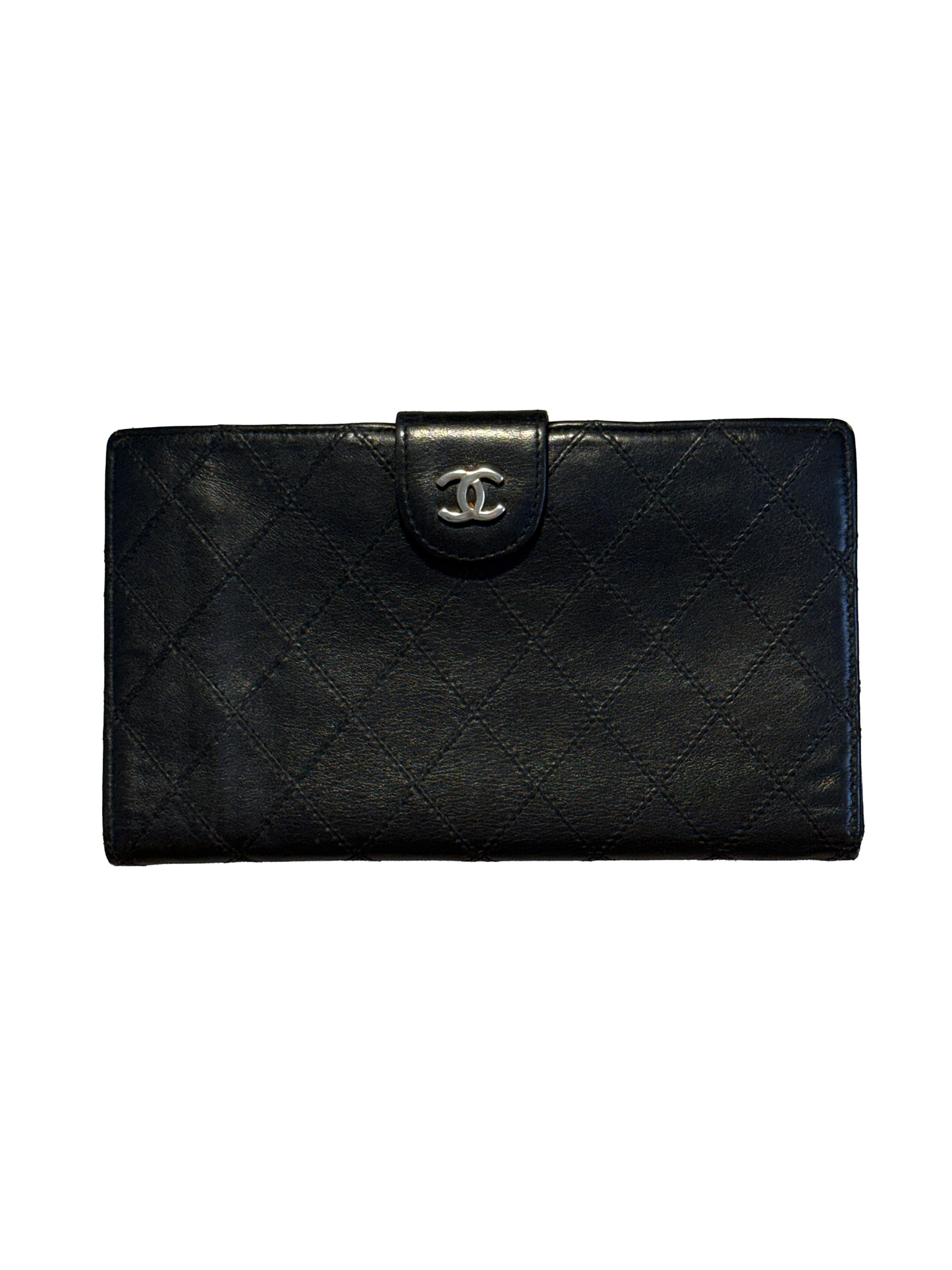 PORTEFEUILLE CHANEL - CUIR NOIR MATELASSE