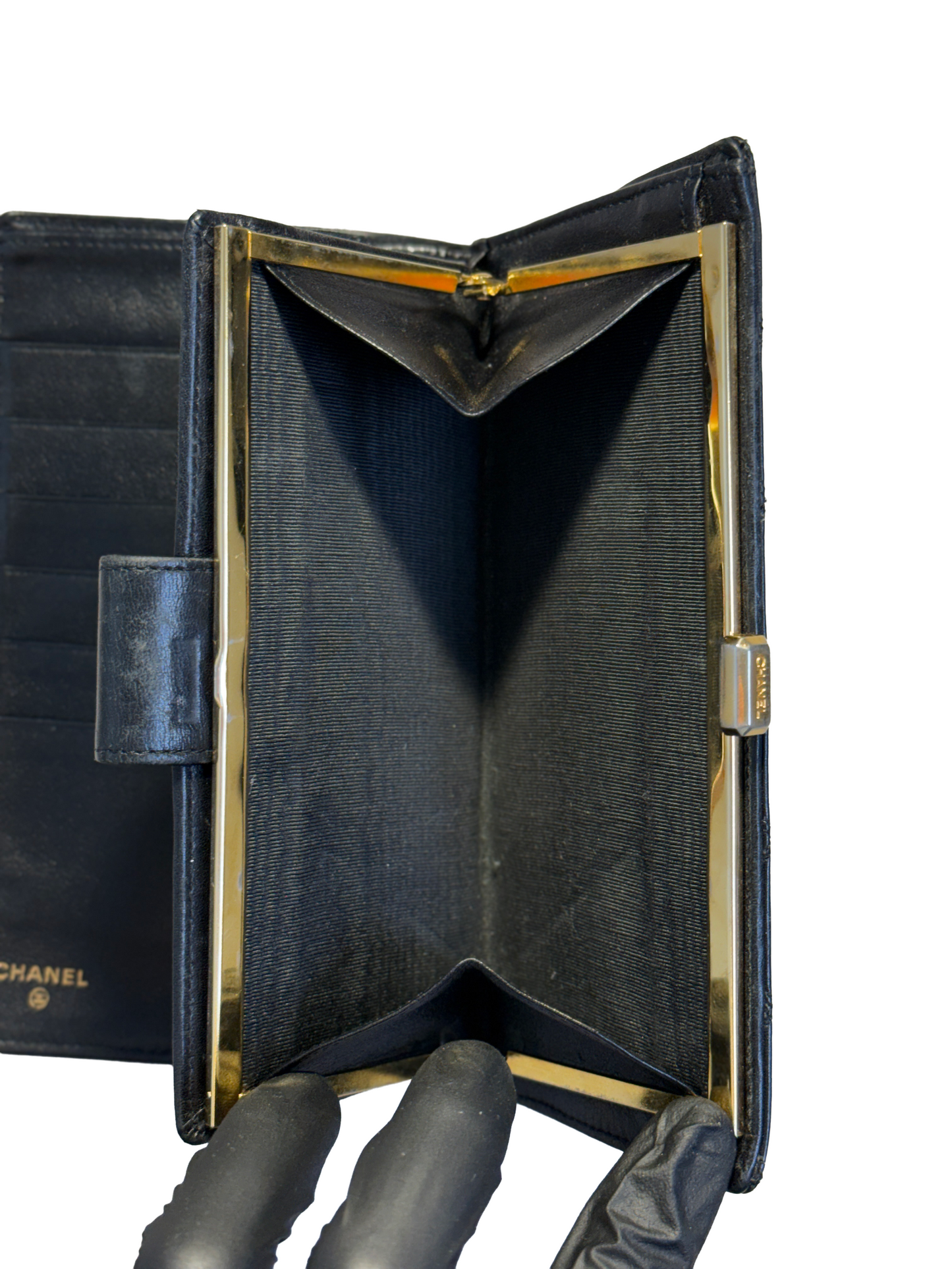 PORTEFEUILLE CHANEL - CUIR NOIR MATELASSE
