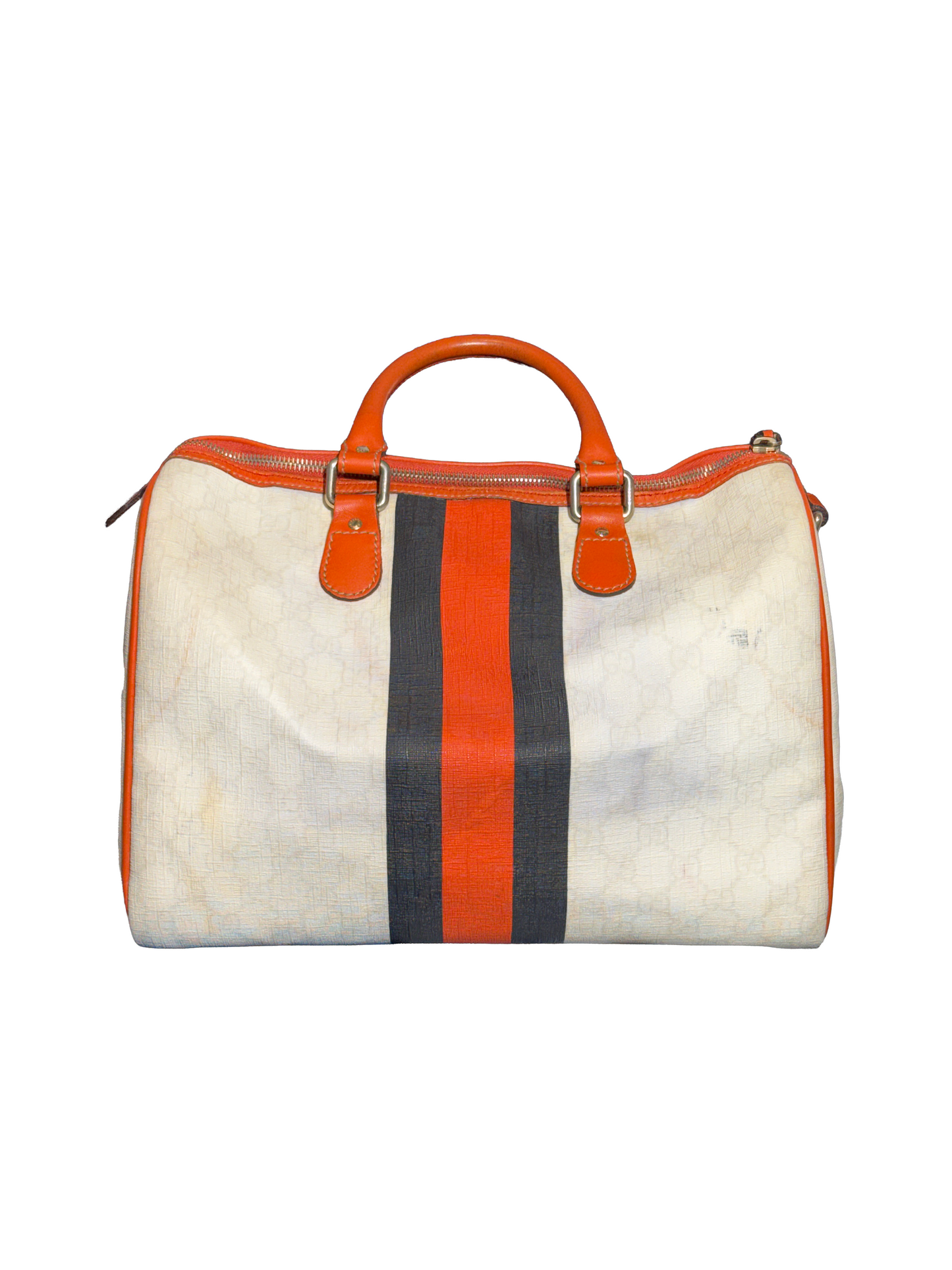 SAC BOSTON GUCCI - CUIR CAMEL & TOILE MONOGRAMME