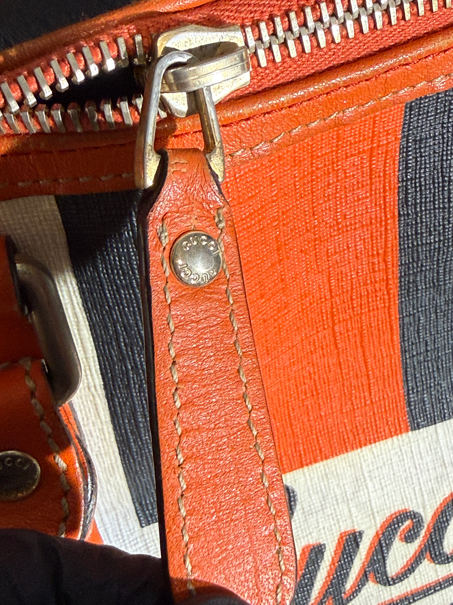 SAC BOSTON GUCCI - CUIR CAMEL & TOILE MONOGRAMME