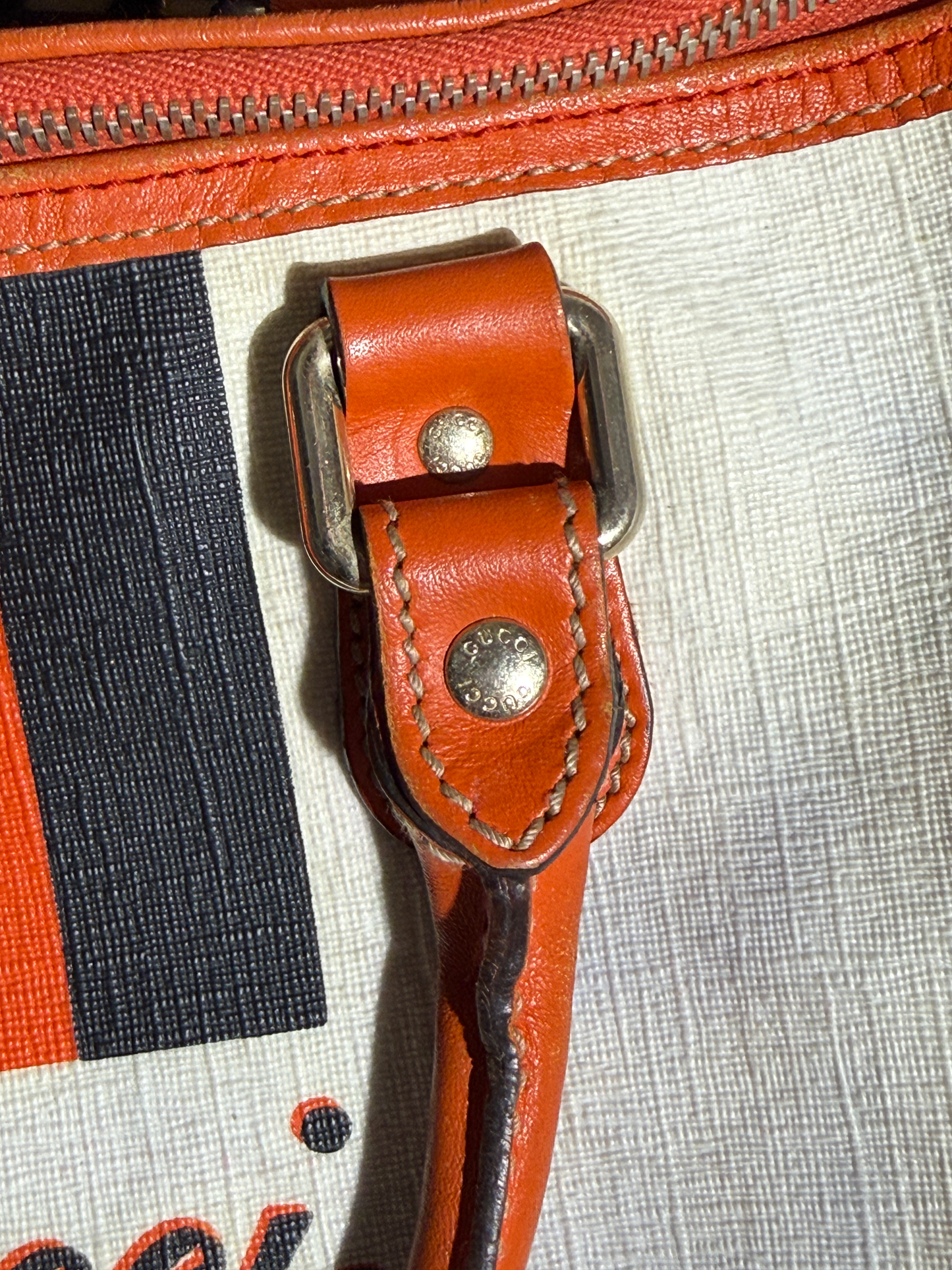 SAC BOSTON GUCCI - CUIR CAMEL & TOILE MONOGRAMME