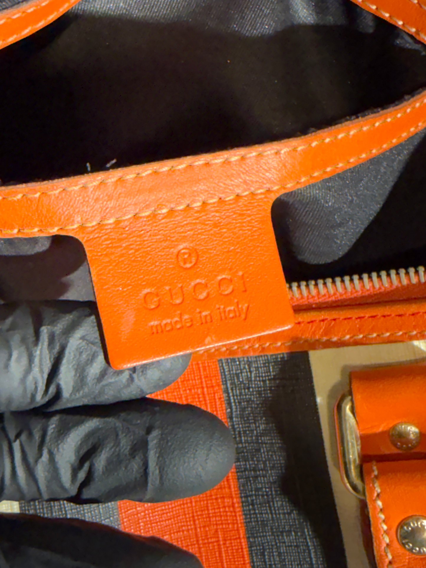 SAC BOSTON GUCCI - CUIR CAMEL & TOILE MONOGRAMME