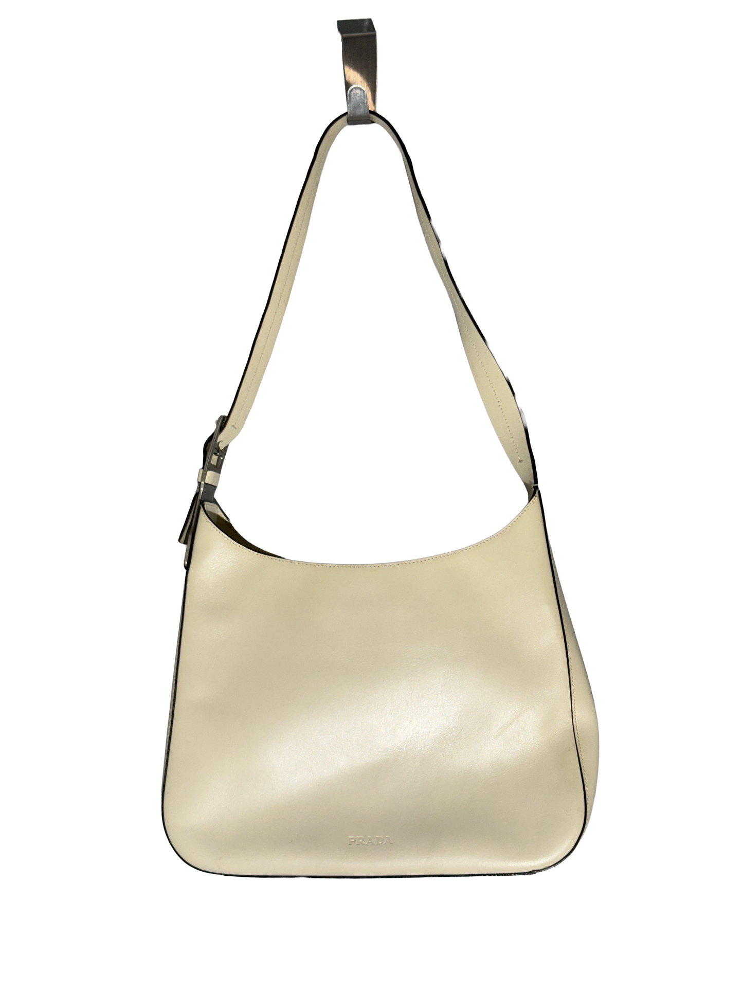PRADA CLEO SHOULDER BAG - CUIR BLANC CASSE
