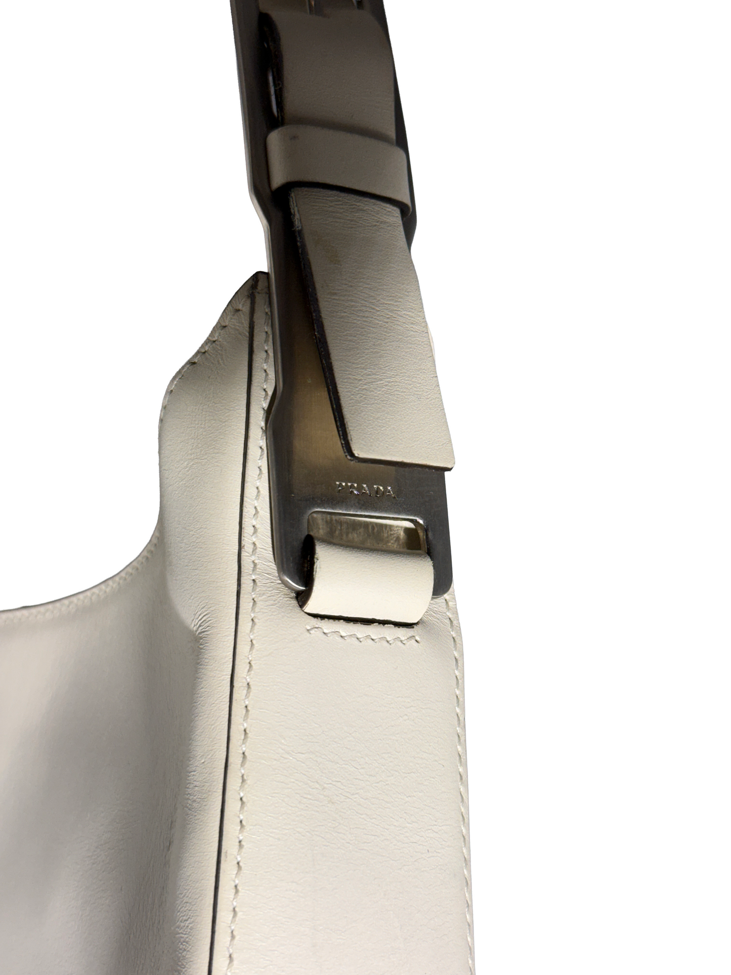 PRADA CLEO SHOULDER BAG - CUIR BLANC CASSE