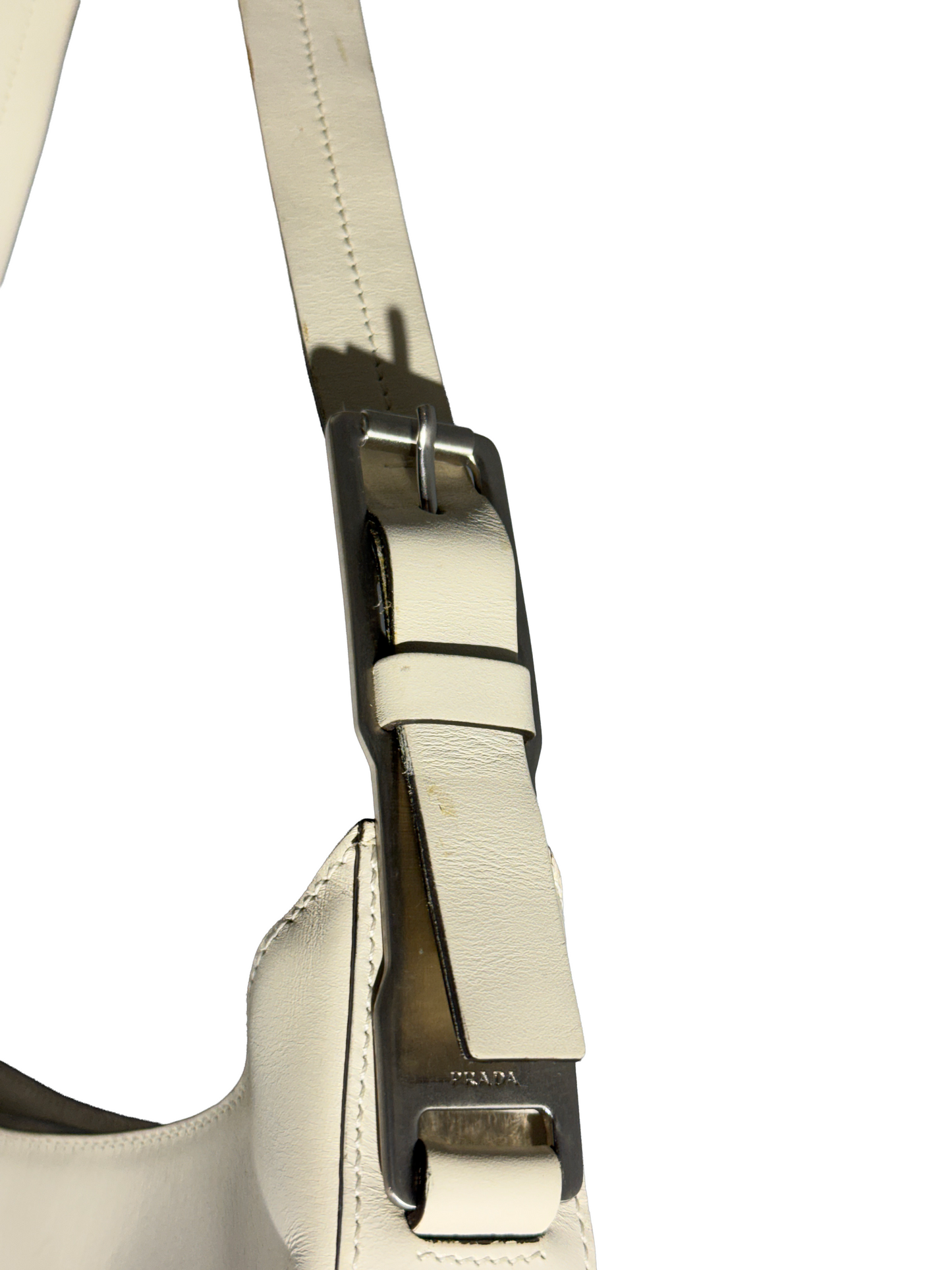 PRADA CLEO SHOULDER BAG - CUIR BLANC CASSE