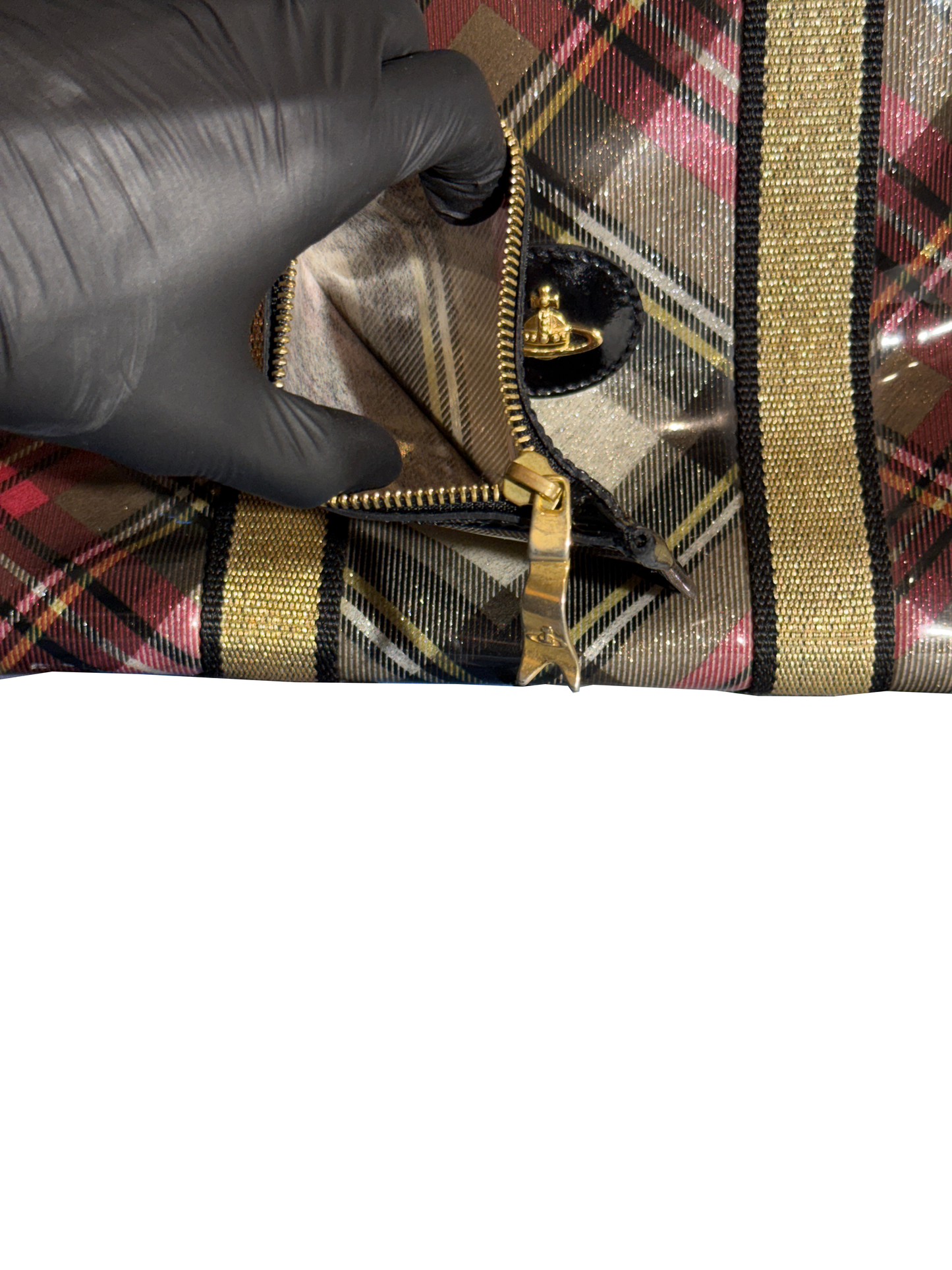 SAC CABAS VIVIENNE WESSTWOOD TARTAN VERNIS
