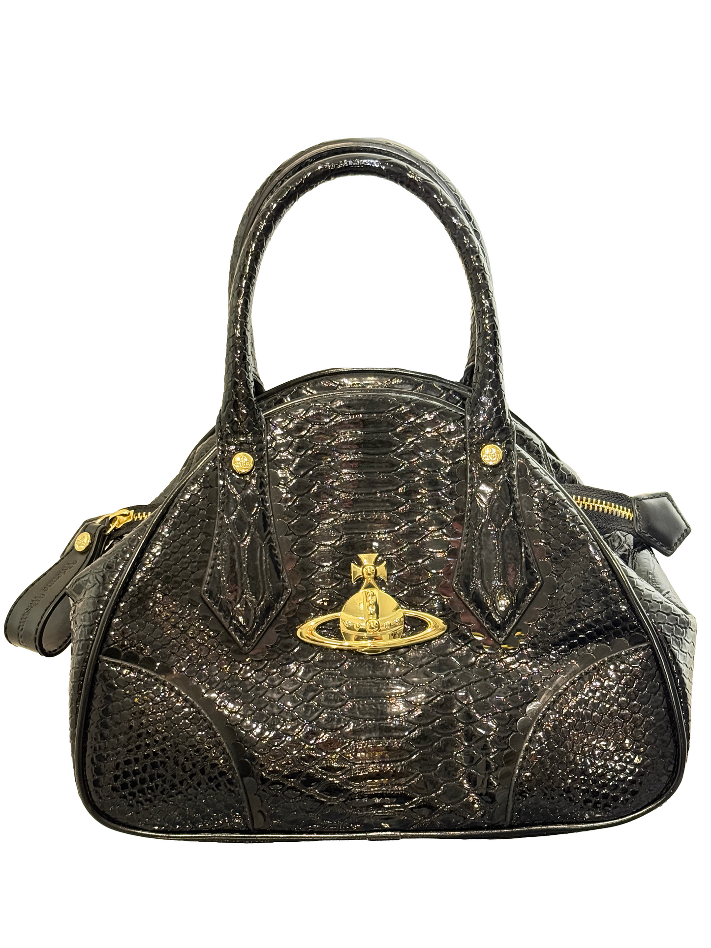 SAC A MAIN VIVIENNE WESTWOOD – BOWLING CUIR NOIR PYTHON